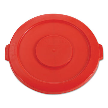 Rubbermaid® Commercial Round Flat Top Lid, For 32 Gal Round Brute Containers, 22.25" Diameter, Red freeshipping - TVN Wholesale